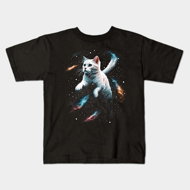 The Meow-tains of Mars: A Feline's Interstellar Odyssey Kids T-Shirt by luxury artista